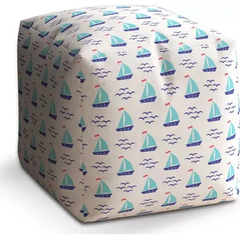 Taburet Taburet Kostka Modré lodičky: 40x40x40 cm - Sablio