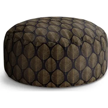 Sedací pytel Kulatý taburet Circle Zlaté listy: 38x48 cm - Sablio