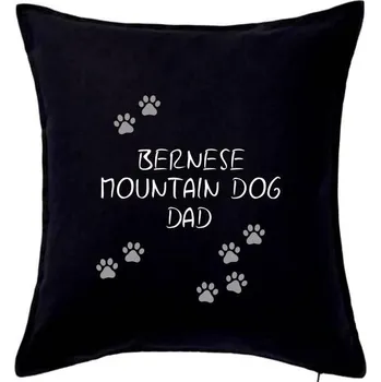 Polštář Bernese Mountain Dog dad (Bernský salašnický pes) (Reflexní tlapky) - Polštář 50x50 - 50x50 - Pouze potah ( Černá )