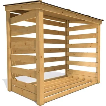 Dřevník Tuzemsko Přístřešek na dřevo 220x120 se zadní stěnou