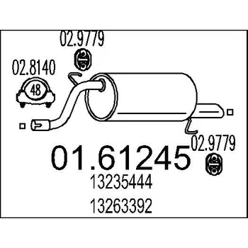 Tlumič výfuku Zadní tlumič výfuku MTS 01.61245