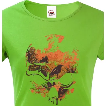 Dámské tričko Dámské tričko Lebka, Barva Zelená, Velikost XL, Canvas Dámské tričko s krátkým rukávem Bezvatriko.cz 1602