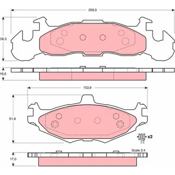 Brzdová destička Sada brzdových destiček, kotoučová brzda TRW GDB4003