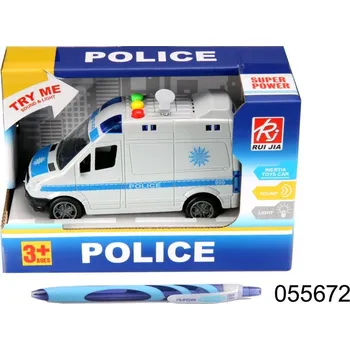 autíčko AUTO POLICIE MALÉ DODÁVKA ŠEDÁ ZVUKOVÁ SETRVAČNÍK