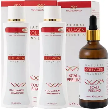 Kosmetická sada Inventia Šampon pro oslabené vlasy s živým kolagenem 200 ml + Kondicionér s živým kolagenem 200 ml + Sérum na vlasy 100 ml kosmetická sada