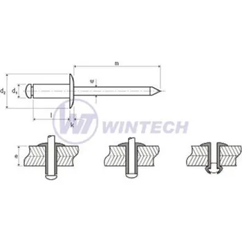 Nýt Nýt DIN 7337 Al/al 3,2 x 10 / balení 1000 ks