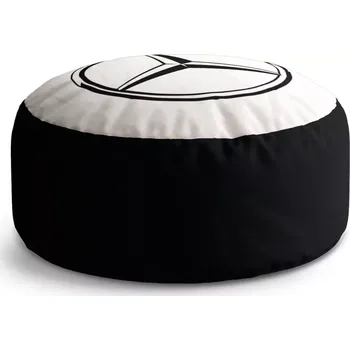 Sedací pytel Kulatý taburet Circle Logo 1 Bílá: 38x48 cm - Sablio