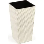 Lamela LAMELA, květináč FINEZIA RATAN 300 x 300 mm, krémový