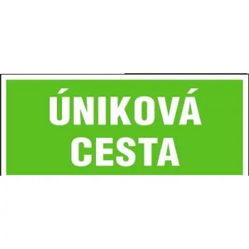 MXM Úniková cesta | plastová cedule, 200x87mm Fotoluminiscenční plastová tabulka