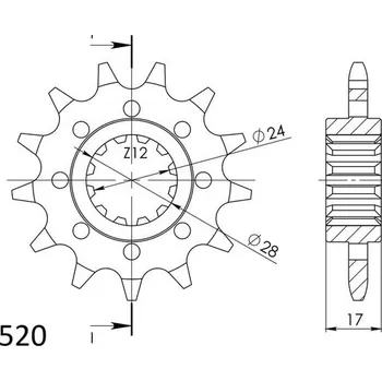 Řetězová sada pro motocykl SUPERSPROX Řetězové kolečko SUPERSPROX CST-1295:14 14 zubů, 520
