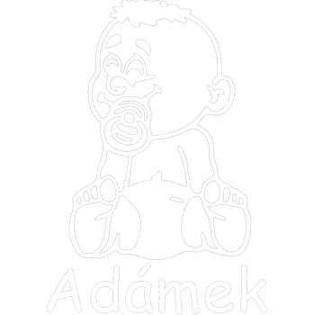 Samolepicí dekorace na vozidlo Dítě v autě Jméno 2 samolepka na auto - červená světlá / 10x13 cm