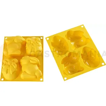 Kuchyňská sůl Formička na dezerty a zákusky HSF09 HAPPY EASTER - králici a vajíčka | SILIKOMART, BabyFlex