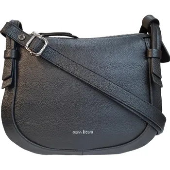 Kabelka Gianni Conti kožená dámská kabelka přes rameno černá 2516103 black