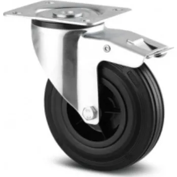 Pojezdové kolečko Průmyslové kolečko 100, otočné s brzdou, plotna černé