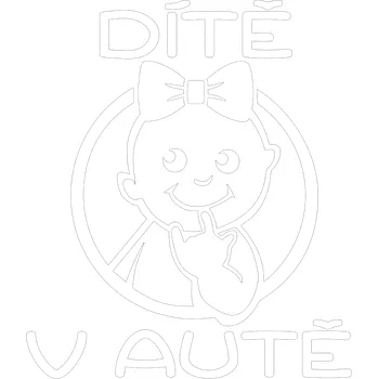 Samolepicí dekorace na vozidlo Dítě v autě holčička samolepka na auto - modrá / 10x12 cm