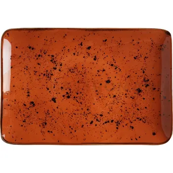 Talíř Obdelníkový talíř z porcelánu, 30x20 cm, oranžový | FINE DINE, Kolory Ziemi Dahlia