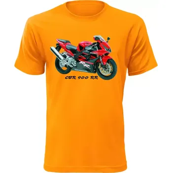 Pánské tričko s motorkou Honda CBR 900 RR oranžové