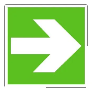 MXM Směrová šipka | plastová cedule, 148x148mm Fotoluminiscenční plastová tabulka