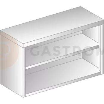 Kuchyňská skříňka Závěsná skříňka otevřená z nerezové oceli 800x300x600 mm | DORA METAL, DM-3313