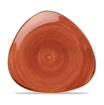 Talíř Porcelánový talíř ve tvaru trojúhelníku, ručně zdobený 22,9 cm | CHURCHILL, Stonecast Spiced Orange