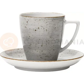 Šálek na čaj s talířkem, šedá barva, 200 ml | LUBIANA, Boss