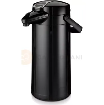 Termoska Termos 2,2 l s pumpičkou, skleněná vložka a opláštění z černého plastu | BRAVILOR BONAMAT, Airpot Furento