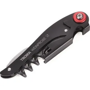 Otvírák Set na víno, černá-červená, otvírák, nůž, vakuová zátka, TROIKA