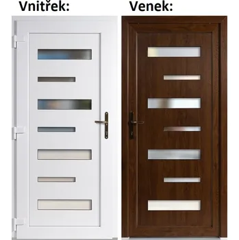 Vchodové dveře Soft Vchodové plastové dveře 6100 Zlatý dub / Bílá 100x210 cm, levé