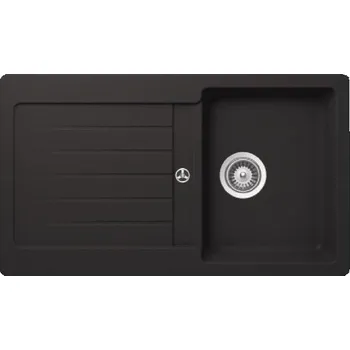 Granitový dřez SCHOCK Typos - Granitový dřez, 86x50 cm, s ovládáním odtoku, Onyx TYPD100UGON