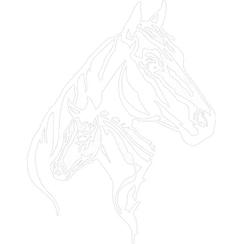 Samolepicí dekorace na vozidlo Koně hlavy 1 samolepka na auto - zelená / 10x13 cm