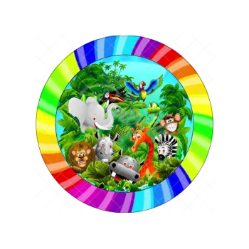 Jedlá dekorace na dort ZOO duha, VARIANTA Jedlý papír 15