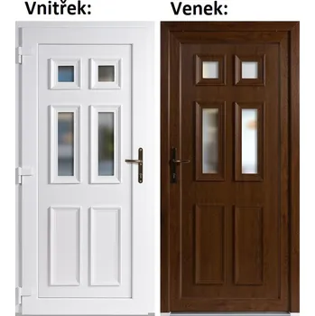 Vchodové dveře Plastové vchodové dveře Soft Becca Zlatý dub/bílá 98x198 cm, levé