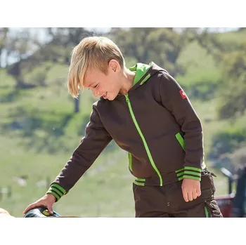 Hoody-Bunda Sweat e.s.motion 2020, dětská velikost 110/116 kaštan/mořská zelená Strauss