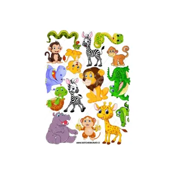 Jedlá dekorace na dort ZOO postavy, VARIANTA Jedlý papír 4