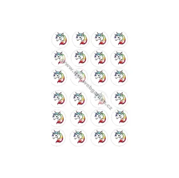 Jedlá dekorace na dort JEDNOROŽEC kolečka, VARIANTA Jedlý papír 585