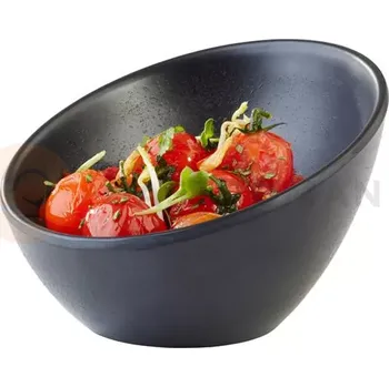 Zkosená miska z melaminu Ø 10 cm, černá | APS, Zen