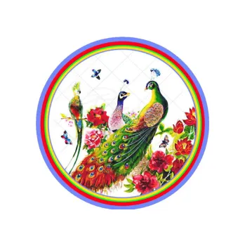 Jedlá dekorace na dort PÁV, VARIANTA Jedlý papír 1034