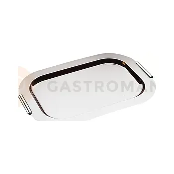 Obdélníkový servírovací tác s chromovanými úchyty 440x310 mm | APS, Finesse