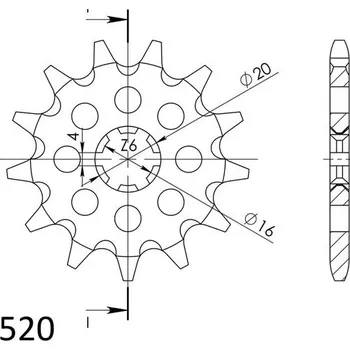 Řetězová sada pro motocykl SUPERSPROX Řetězové kolečko SUPERSPROX CST-421:13 13 zubů, 520
