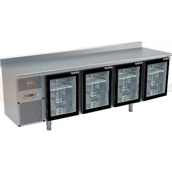 Chladicí stůl s agregátem a prosklenými dveřmi 2325x600x850 mm | DORA METAL, DM-94008