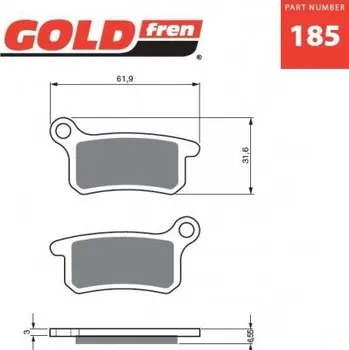 Motodíl Zadní brzdové destičky Goldfren KTM SX 85 2003-2010 směs AD