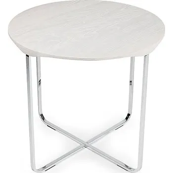 Konferenční stolek Konferenční stolek Flint Ø55 v.50 bělený jasan ocelové podnoží