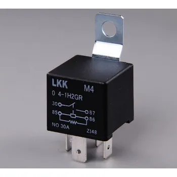 Relé Relé 12V 4-pól 40A spínací s držákem (LKK M4 012-1H2GR)