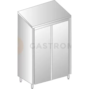 Dětská skříň Dvojitá skladovací skříň se šikmou stříškou z nerezové oceli s posuvnými dveřmi a nastavitelnými policemi 1600x500x2000 mm | DORA METAL, DM-3310.05