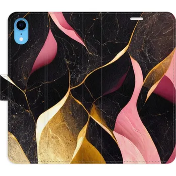 Pouzdro na mobilní telefon Flipové pouzdro iSaprio - Gold Pink Marble 02 - iPhone XR