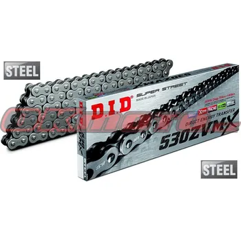 Řetězová sada pro motocykl D.I.D (Japonsko) Řetěz DID 530ZVMX - STEEL - X-ring - 122 článků