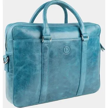 London bag blue - Kožená bussines taška modrá