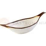 Servírovací tác z melaminu ve tvaru listu, krémový 420x140x95 mm | APS, Crocker