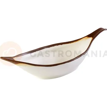 Servírovací tác z melaminu ve tvaru listu, krémový 420x140x95 mm | APS, Crocker