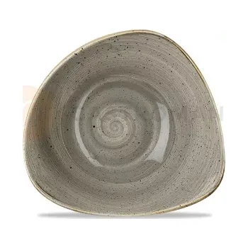 Miska ve tvaru trojúhelníku, šedá, ručně zdobená 600 ml | CHURCHILL, Stonecast Peppercorn Grey